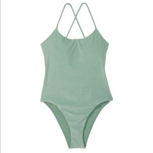 NWT Essential Terry Strappy Back Scoop One-Piece